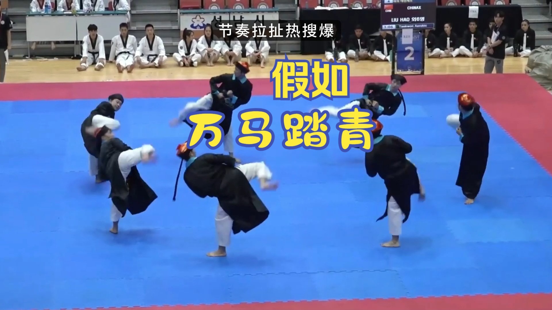 万马踏青-配被处罚的中国队僵尸风跆拳道夺冠舞-原曲作者已收回二创权