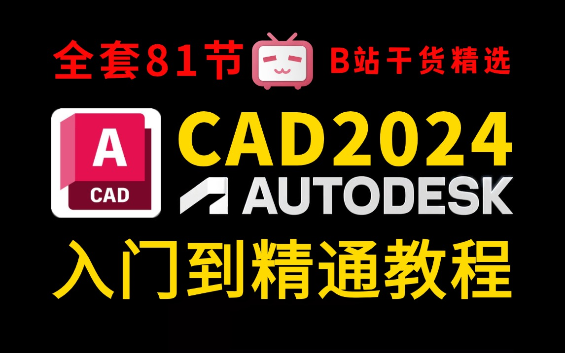 【CAD教程】Auto2024零基础入门到精通教程（全套81节）从CAD安装激活到CAD软件应用到绘制施工图！全程干货无废话版！！！