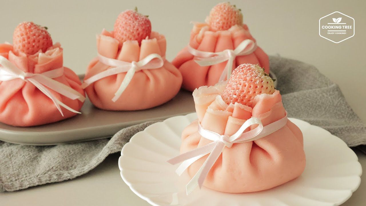粉红草莓绉纱袋  | 烹饪树