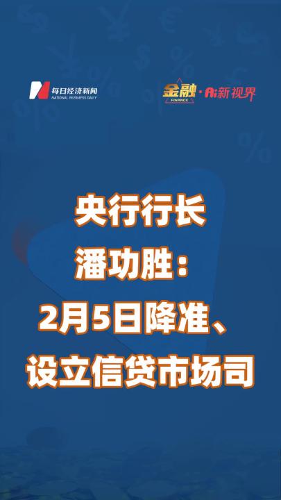 央行行长潘功胜:2月5日降准、设立信贷市场司哔哩哔哩bilibili