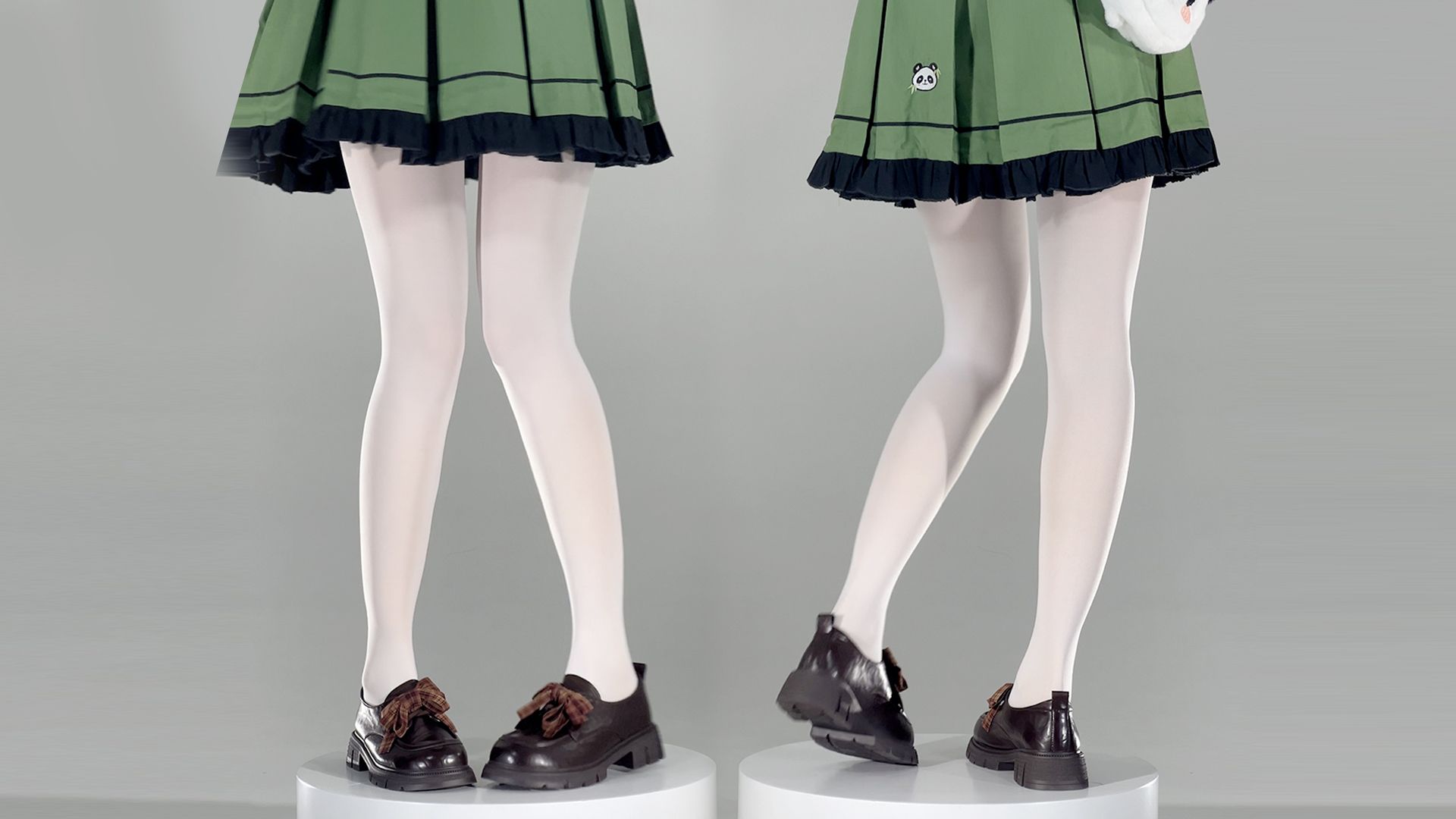 绿色小裙子返场了，多了一个熊猫包包