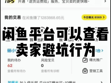 闲鱼平台可以查看卖家的避坑行为