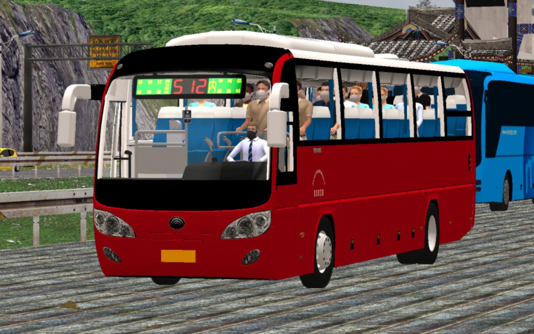Proton Bus系列，驾驶酒红色宇通大眼，行驶于小豪区极星镇地图，全程pov