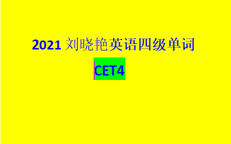 (最新)2021四级cet4词汇刘晓艳哔哩哔哩bilibili