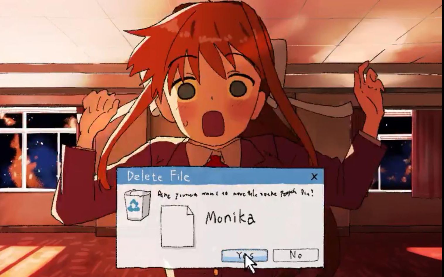 当Monika发现你在删文件时。。。（作者：タダノなつ）