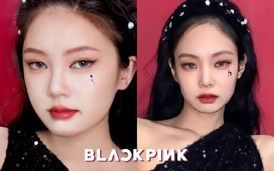 奶凶小野猫jennie仿妆77blackpink舞台海报双造型howyoulikethat
