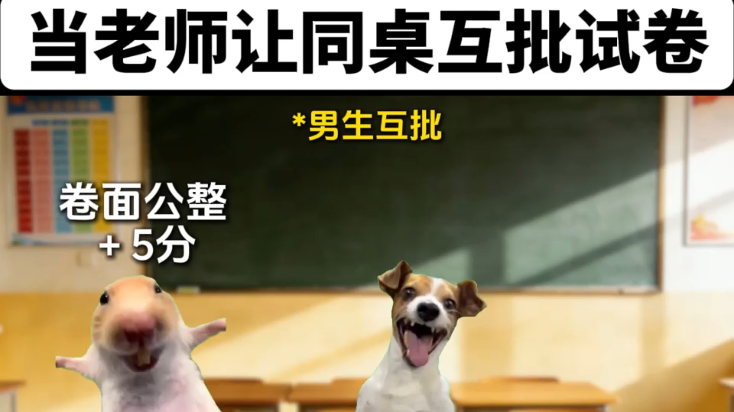 当老师让同桌互批试卷
