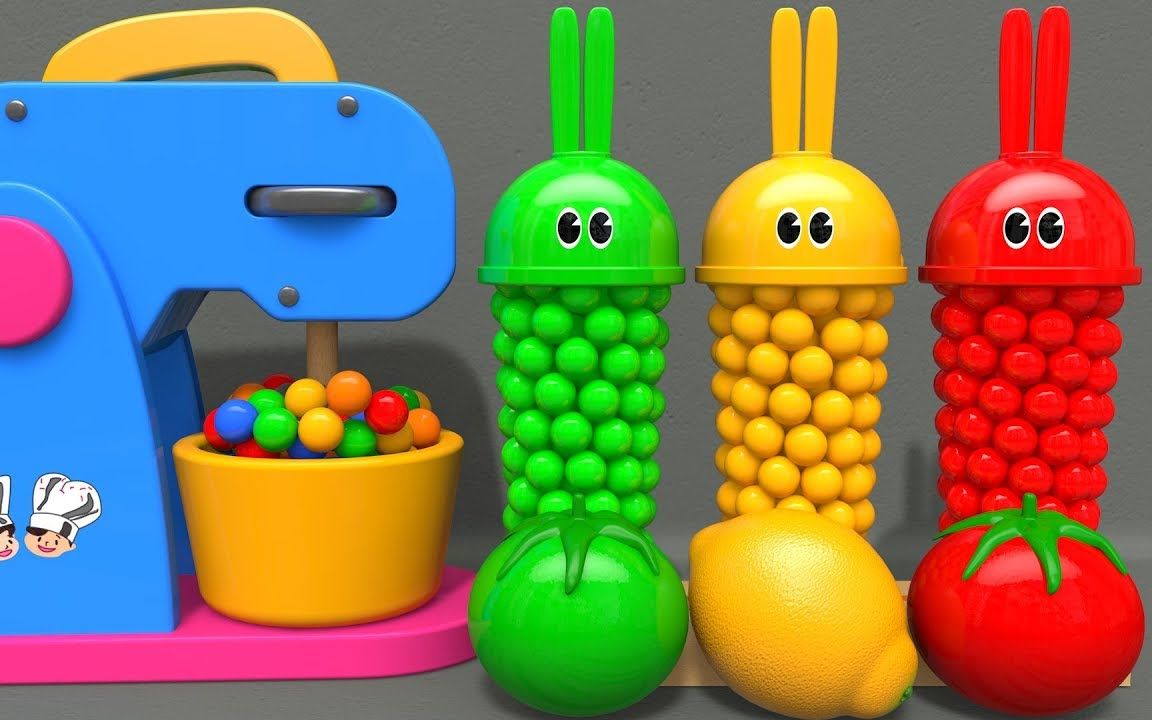 早教启蒙：彩色的小兔子装载彩色的小球，认识颜色 益智早教动画片