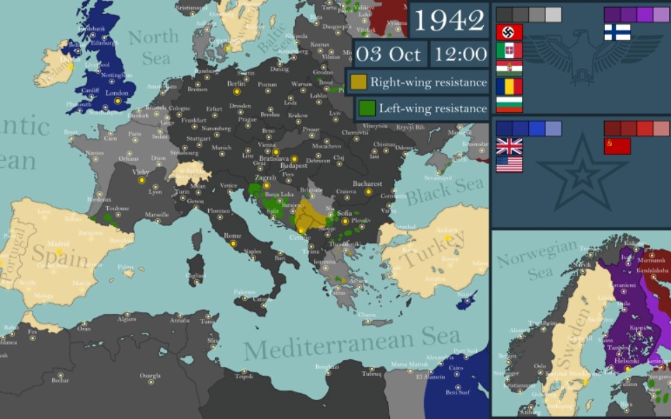 【历史地图】第二次世界大战-西线战场+北非战场