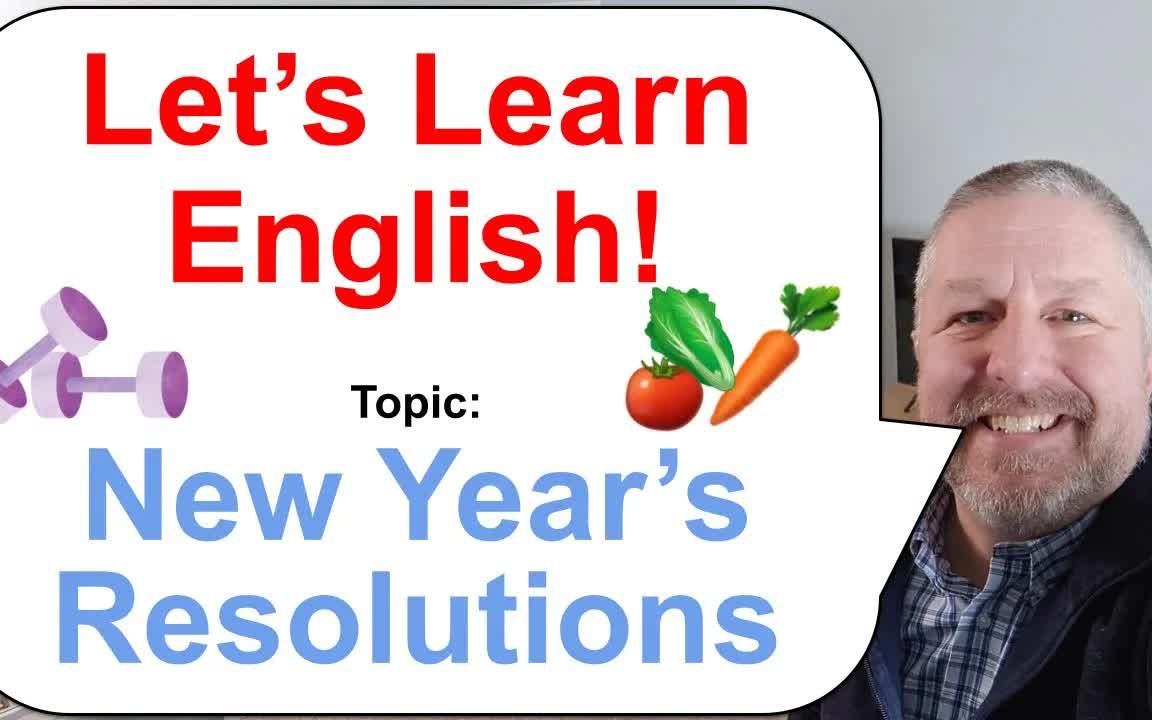 【原味En】Let's Learn English! Topic - New Year's Resolutions! 🍅✈️🥕 -nukxXovH9u8