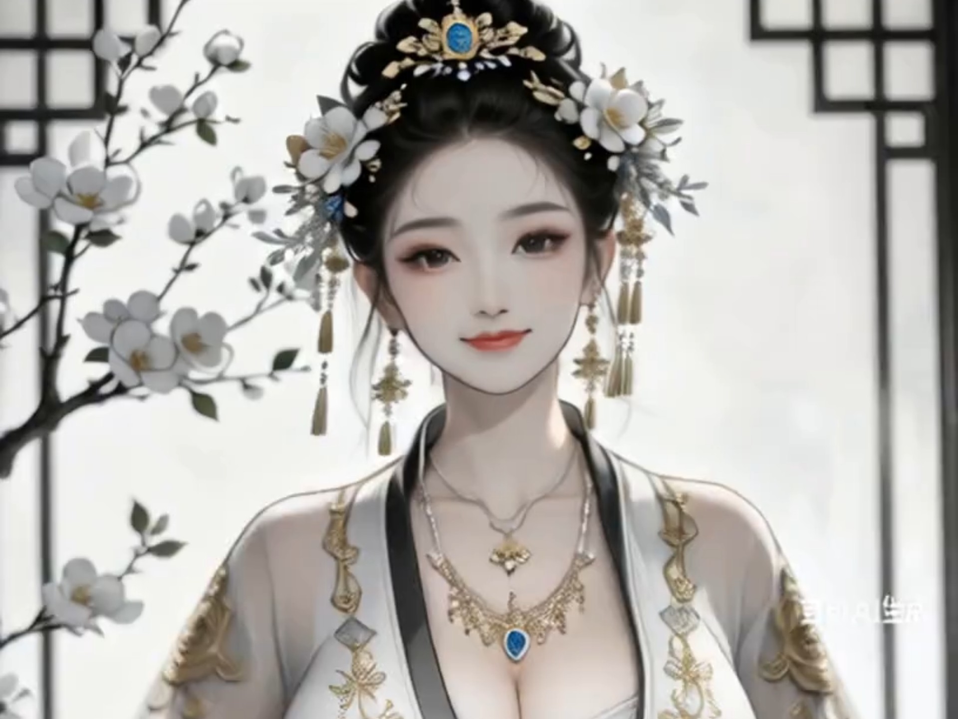 慷慨大方的水墨美人