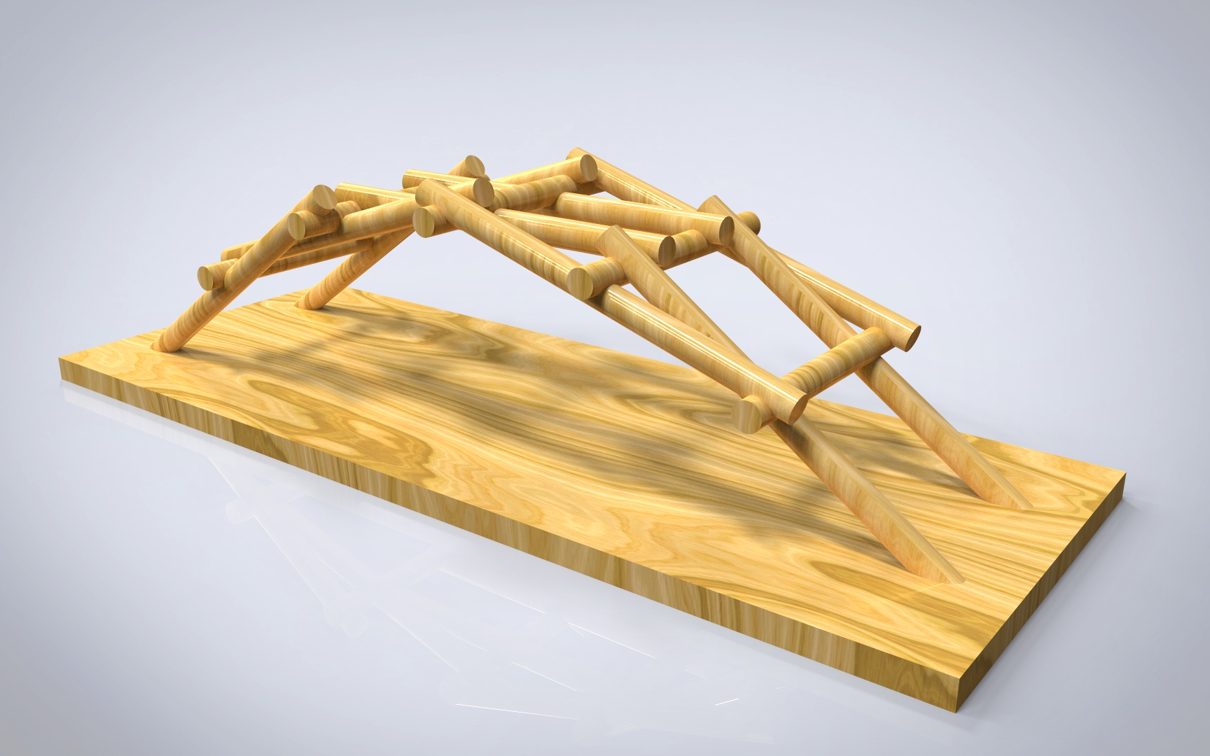 68中式木栈道拱桥木桥sketchup草图模型下载 - 草图大师模型