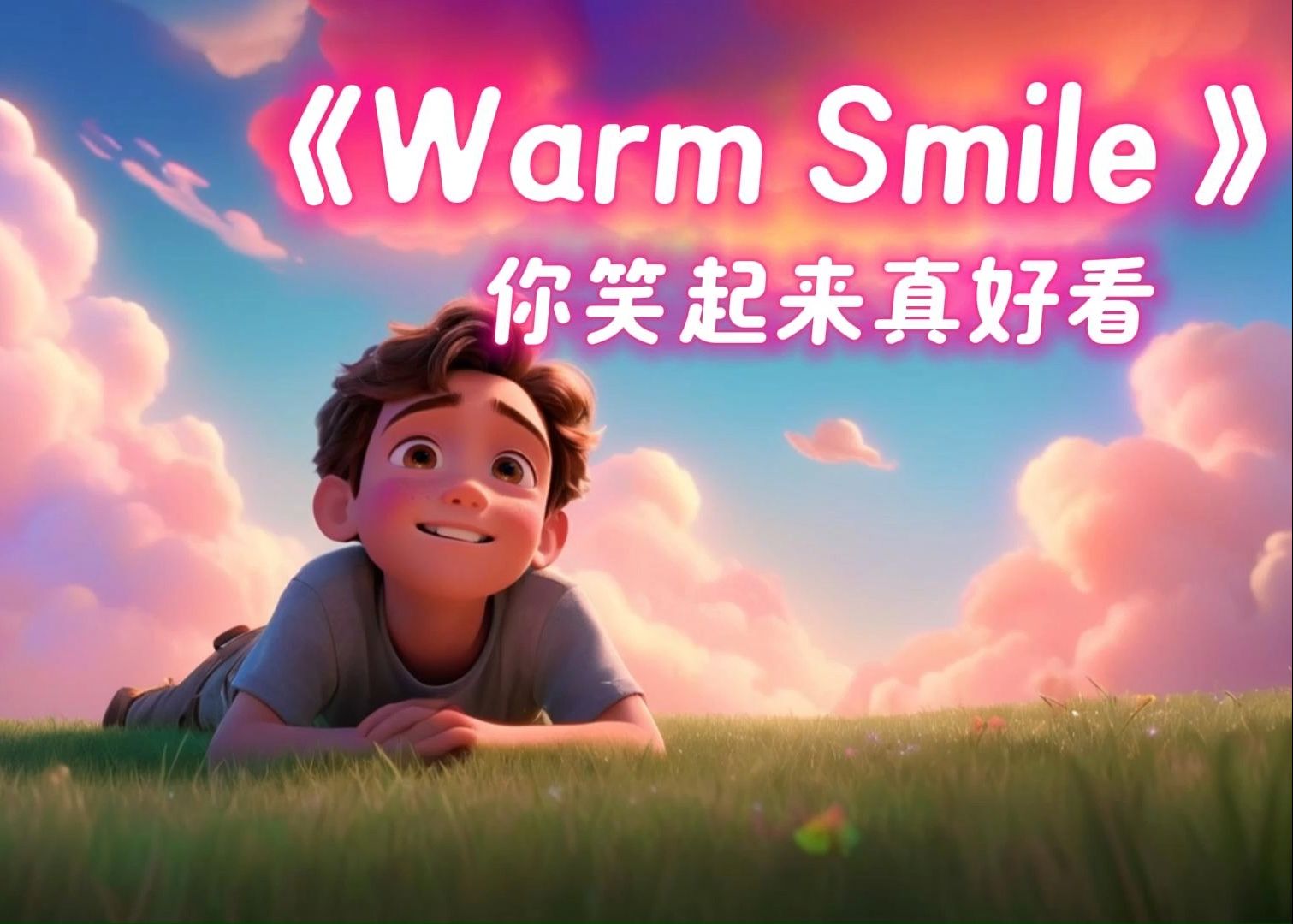 《你笑起来真好看》英文版英文歌曲背景视频