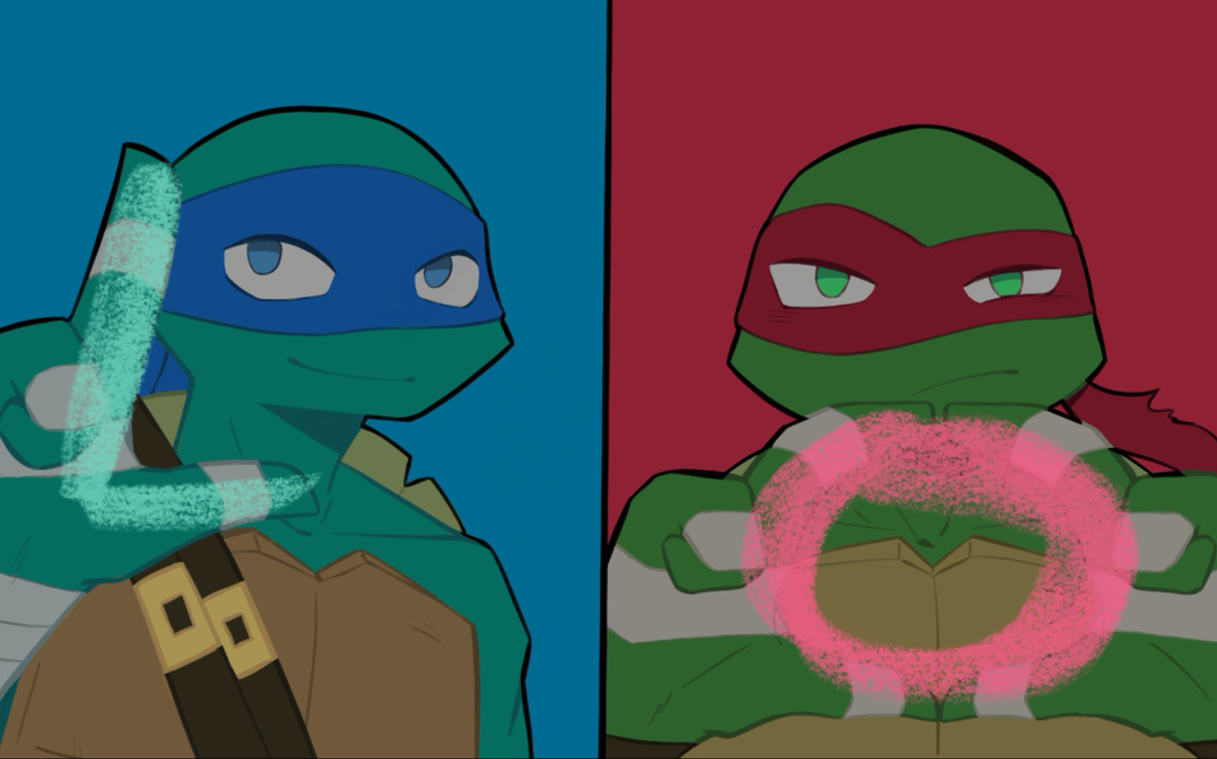 【绘画过程】tmnt的情人节贺图