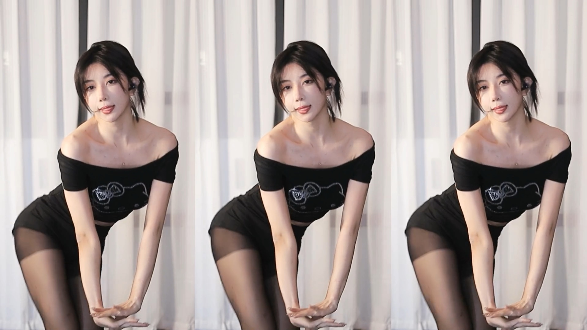 虎牙 小天儿 《冒蓝火的加特林》激情热舞 摇摆 黑丝 20240520