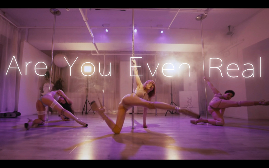 The girls are dancing together.