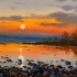 【水彩】水岸夕阳，水彩风景画过程