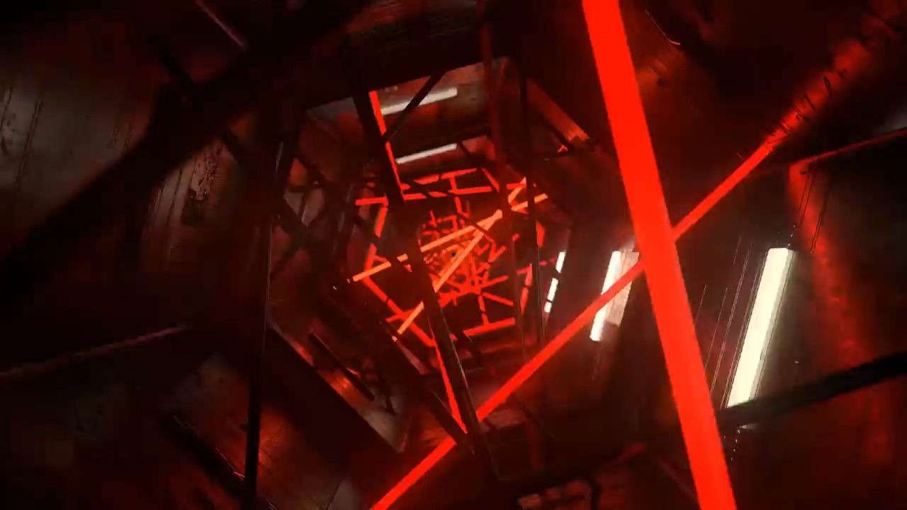 q706 Realligator 红色灯光线条高清LED显示屏幕酒吧KTV舞蹈晚会舞台表演出动画背景视频Vj素材