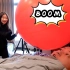 我又作妖了，趁男友睡觉的时候扎爆超大气球！他会被吓到么？