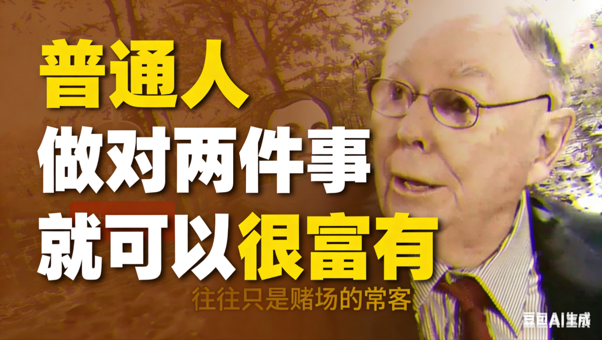 查理·芒格：一辈子做对两件事，你就可以很富有！