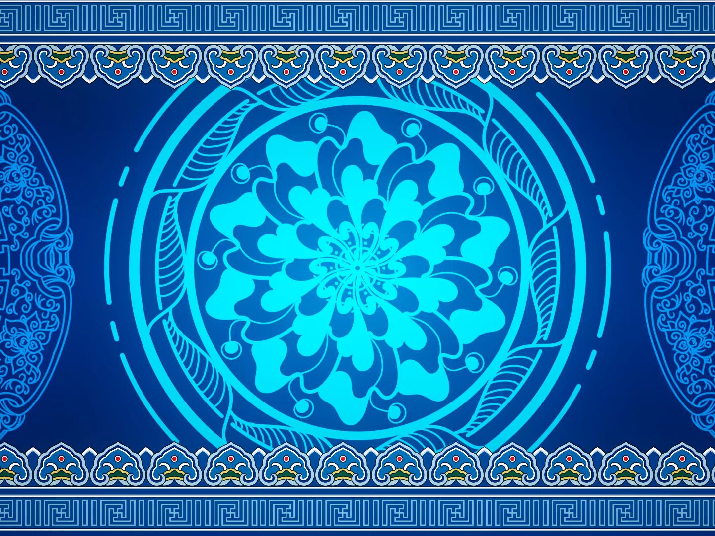 (jd18)新疆时尚异域风情走秀肚皮舞民族图腾花纹LED背景视频素材8