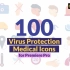 PR模板：医疗图标MG动画ICON图标图形100款病毒防护防疫图标宣传片演示模板 Premiere素材 Medical 