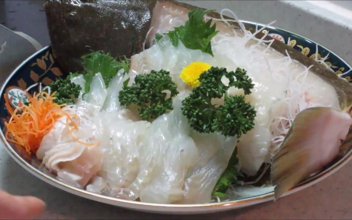 【日料刀工系列】比目鱼刺身分解摆盘