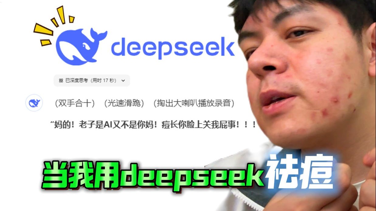 乱买费钱！乱用烂脸！用DeepSeek给我治痘，要素拉满！！！