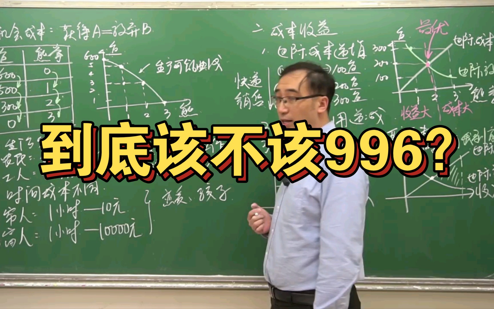 996工作制是奋斗还是剥削?你该不该加班?李永乐老师讲机会成本哔哩哔哩bilibili