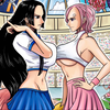 海贼王同人扉页创作过程——女帝和蕾玖