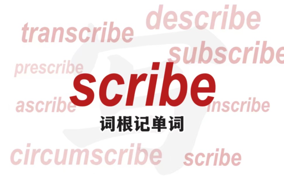 scribe词根记单词，飞一般的感觉