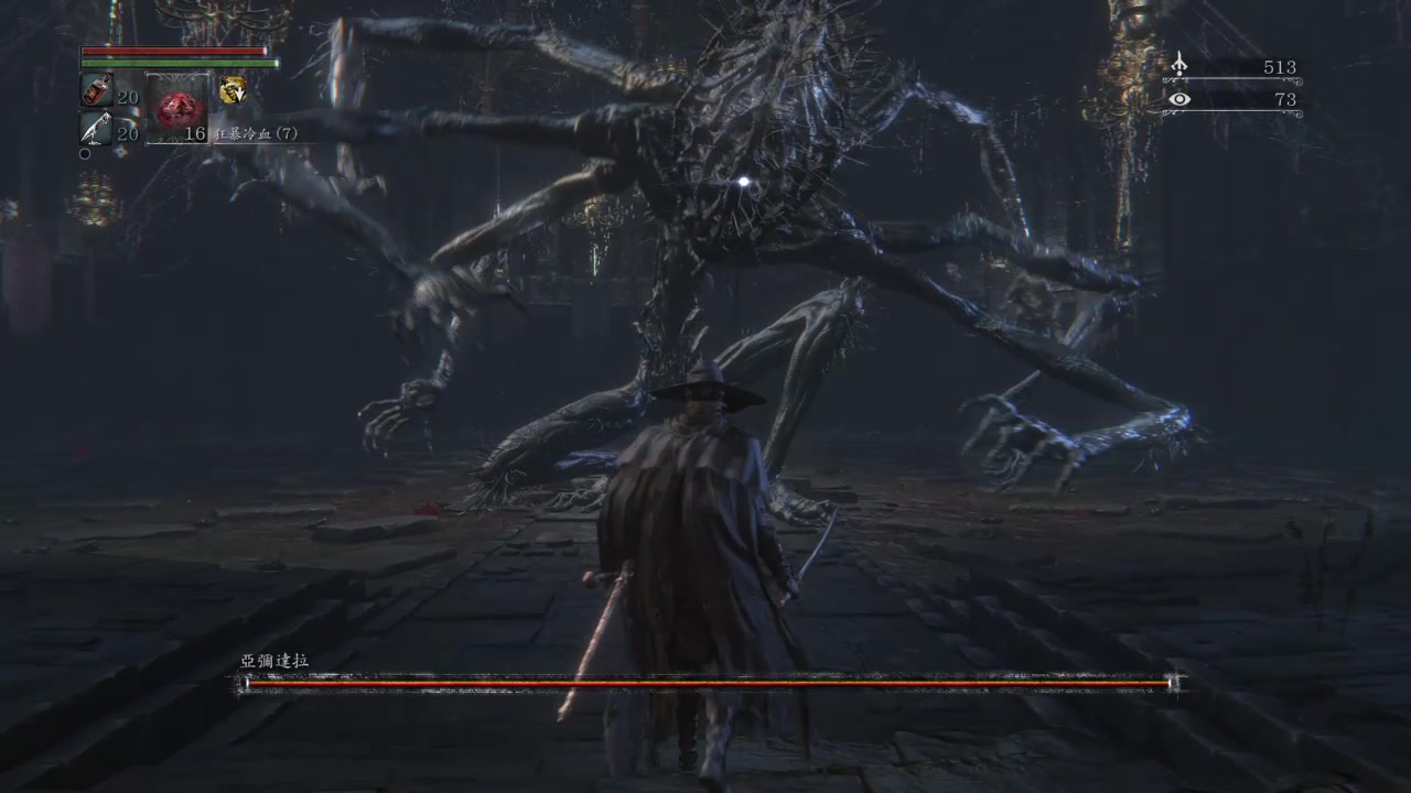 bloodborne64苏美鲁半血迷宫里的boss阿米达拉01死死死