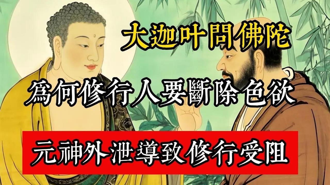 大迦葉問佛陀，為何修行人要斷除色欲？元神外泄導致修行受阻。#佛教 #佛家 #佛法 #佛學知識 #佛學智慧 #修心修行 #佛教文化 #禪悟人生 #傳統文化