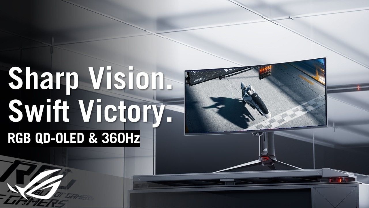 全球首款34英寸RGB条状OLED电竞显示器：ROG Swift PG34WCDN 宣传影片 | 来源：ROG Global