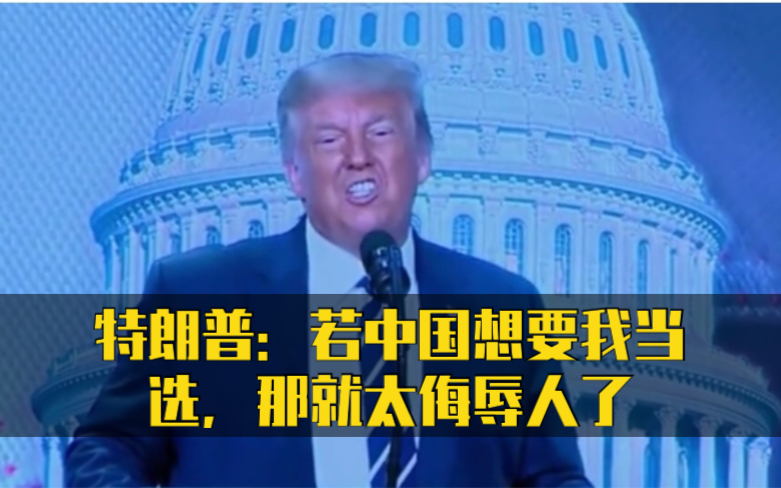 特朗普：若中国想要我当选，那就太侮辱人了，我可不信！