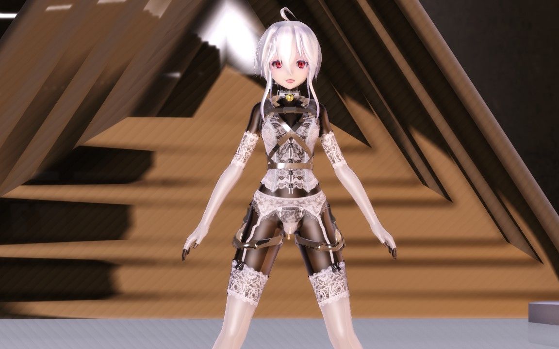 【mmd】全身黑丝加白丝加情趣加束缚的弱音姐姐腰振来啦!