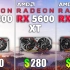 RX 5500 XT 对比 RX 5600 XT 对比 RX 5700 XT 在8个游戏中的表现