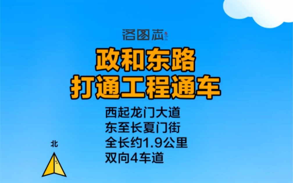 政和东路打通工程通车，西起龙门大道，东至长夏门街，全长1.9公里，双向4车道，周边居民再也不用绕行了。