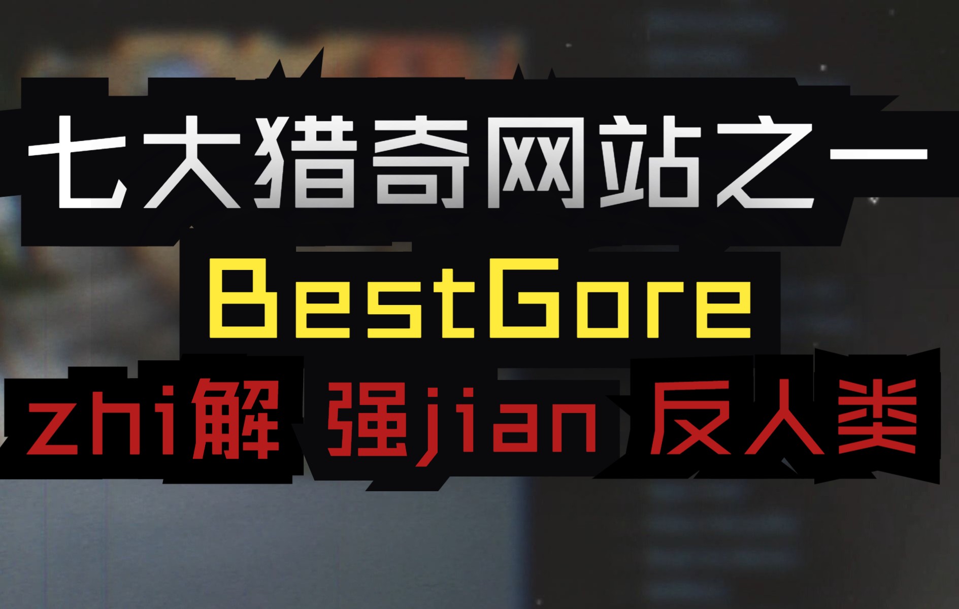 七大猎奇网站之一BestGore_哔哩哔哩_bilibili