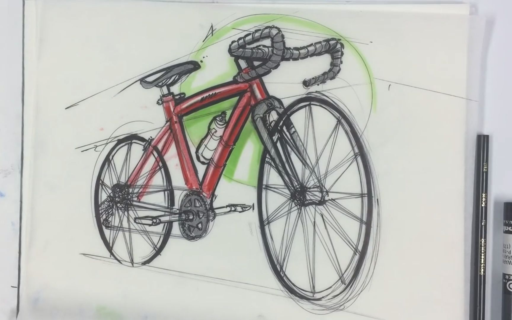 【工设手绘】画一辆自行车