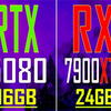 RTX 5080 16G vs RX 7900XTX 24G  显卡对比（4K分辨率测试，CPU为Ultra9-285K