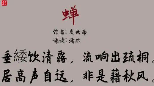 蝉 作者 虞世南 诵读 潇然 古诗词朗诵