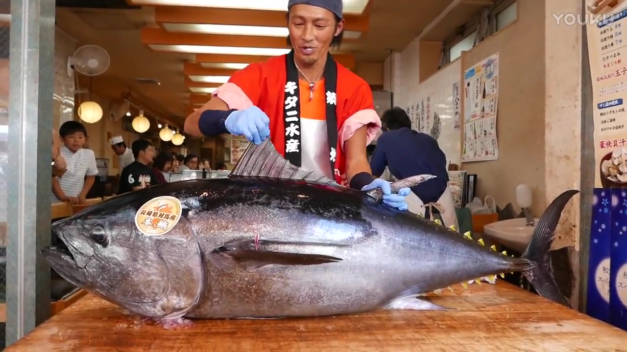 日本街头美食 - 蓝鳍金枪鱼 切割秀 & 生鱼片_超清