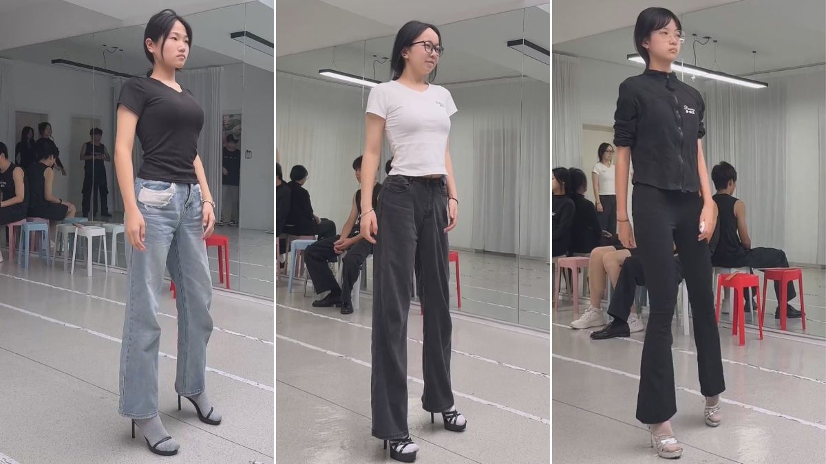 模特生上、下午 日常训练 轮流走秀训练 台步 穿上袜子不磨脚