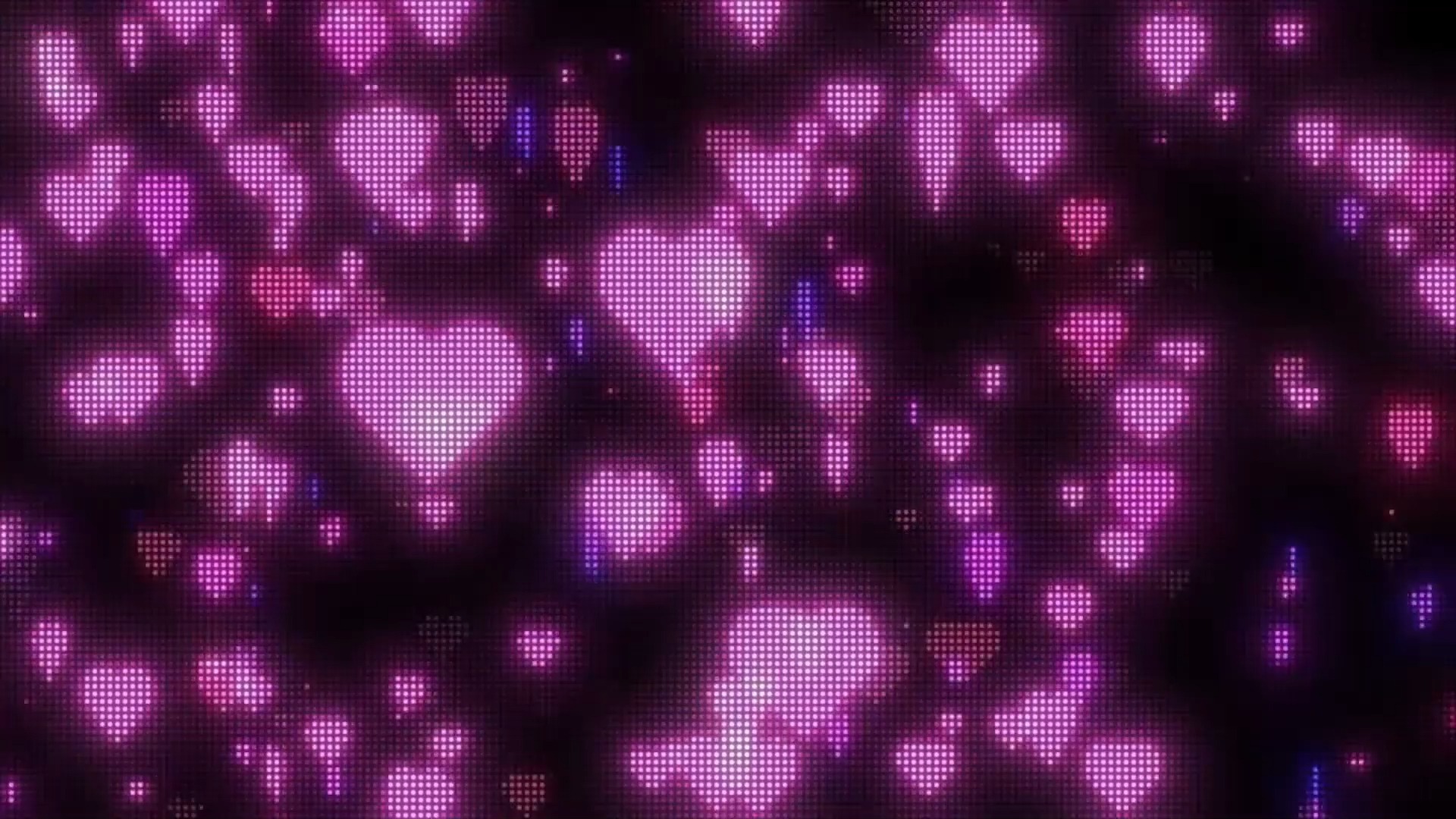 【舞台背景】19-马赛克爱心霓虹爱心系列动态循环视频背景❤️ 浪漫梦幻舞蹈晚会年会循环动画