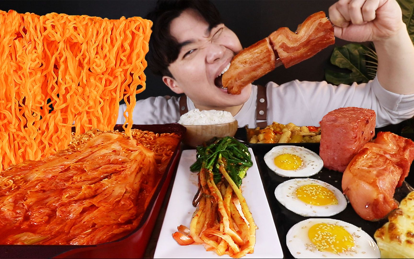 GONGSAM整块吃泡菜五花肉的韩国吃播你一定没看过！_哔哩哔哩_bilibili