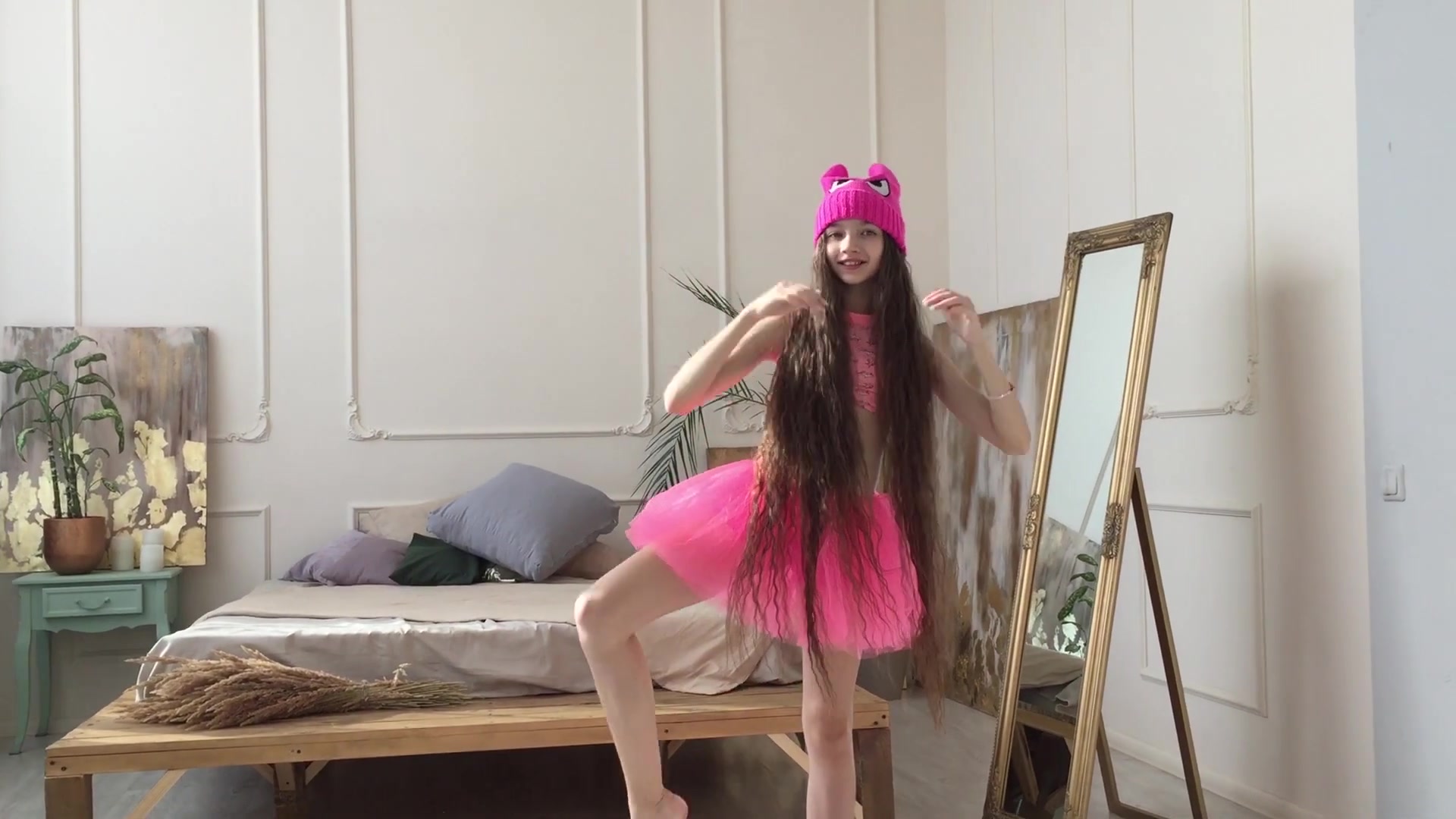 俄罗斯芭蕾体操小美女Danatar的芭蕾舞裙体操装腿部塑形写真商拍