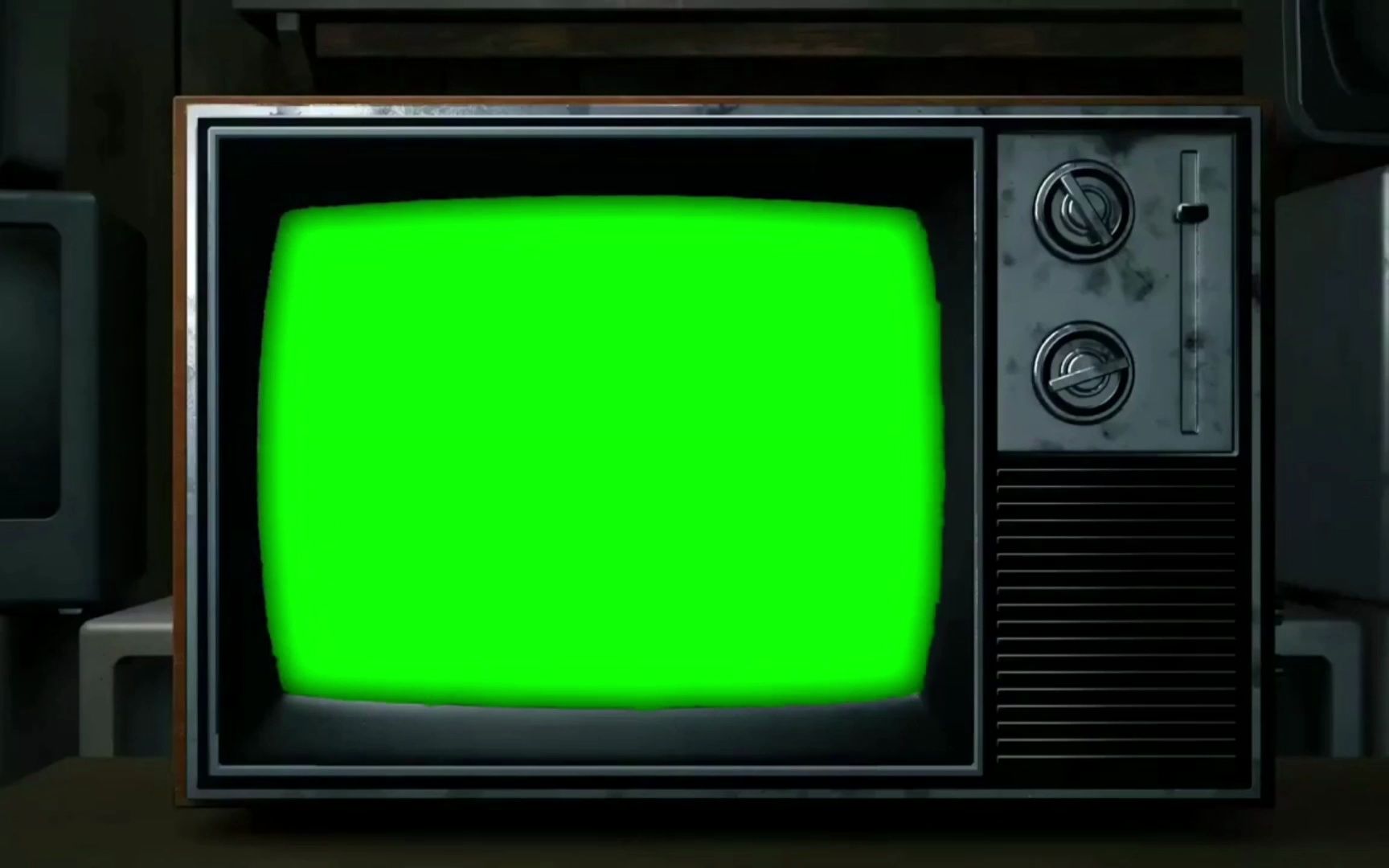绿幕抠像高清免费视频手机剪辑素材复古怀旧老电视
