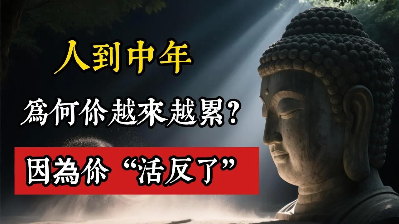 人到中年，为什麽你越来越累？因为你活反了。深度拆解中年“减法修行”，让你的人生瞬间开挂！
