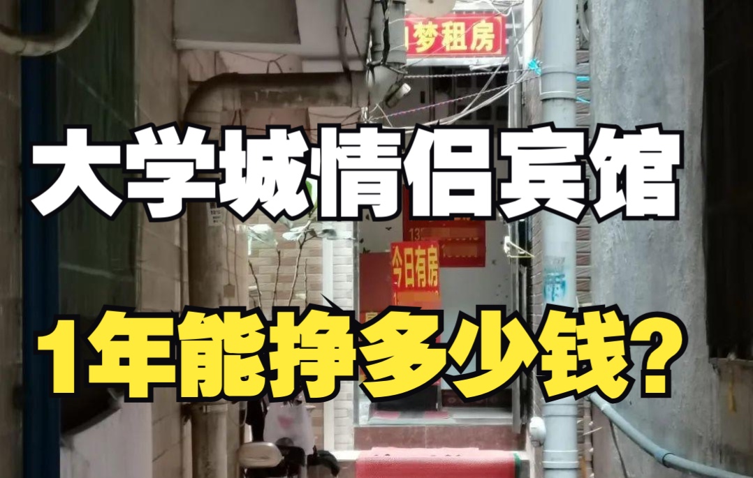 【探店】大学附近的情侣酒店挣钱么?1年可以挣多少钱?哔哩哔哩bilibili